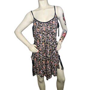 BCBGeneration Women's Black Printed Dizzy Ditsy Cover-Up Dress Swimwear Small